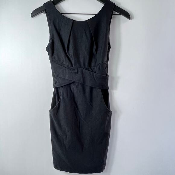 Teeze Me Cross Waist Sheath Career Dress With Pockets Size 1 - Picture 2 of 7